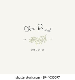 Botanical pre-made line art logotype template. Minimal and modern branding identity