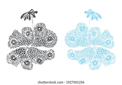 Botanical prints marchantia hepatic moss Doodle