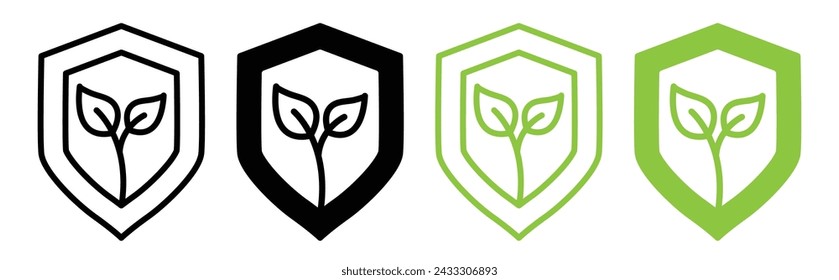 Botanical Protection Line Icon. Flora Defense icon in outline and solid flat style.