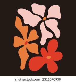 Botanical Removable Wallpaper In Black Background