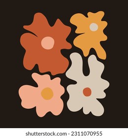 Botanical Removable Wallpaper In Black Background