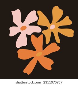 Botanical Removable Wallpaper In Black Background