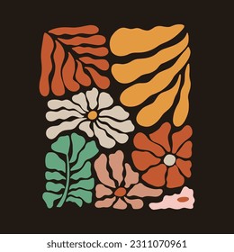 Botanical Removable Wallpaper In Black Background