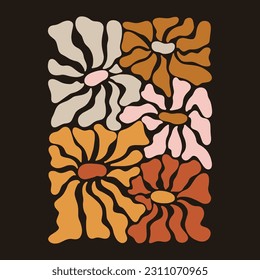 Botanical Removable Wallpaper In Black Background