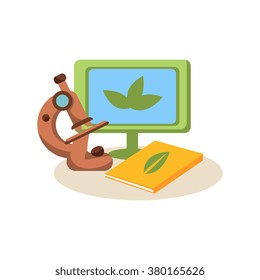 Botanical Research. Education Flat Design Vector Illustration