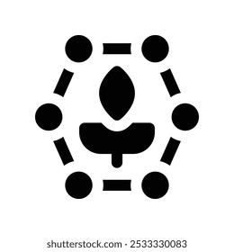 Icono de la investigación botánica. Icono del glifo del Vector para su Sitio web, móvil, presentación, y diseño del logotipo.