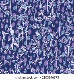 Botanical rustic style ornament mixed with spotted texture