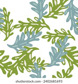 Botanical seamless backdrop featuring foliage and floral elements, blending nature and art for spring and autumn decor.