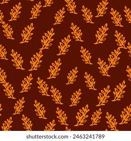 Botanical seamless backdrop featuring foliage and floral elements, blending nature and art for spring and autumn decor.