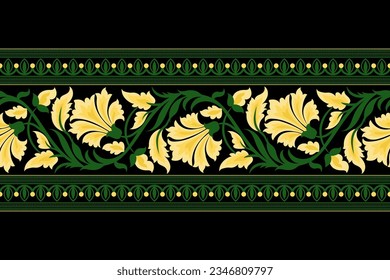 Botanical Seamless. Background Seamless Pattern Geometric Ethnic pattern design 
for background, carpet, wallpaper, clothing, wrapping, Batik, fabric, printing textile illustration.