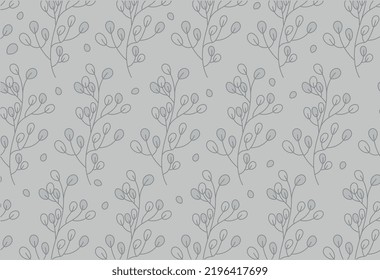 Botanical seamless motif. Repeating design element for printing on gift wrapping paper. Background, poster and texture, traditional patterns, art and culture. Cartoon flat vector illustration