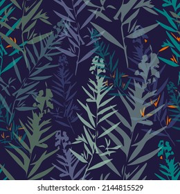 Botanical seamless pattern, abstract nature texture, vector. Use for fashion print, wallpaper, surface decoration and more
