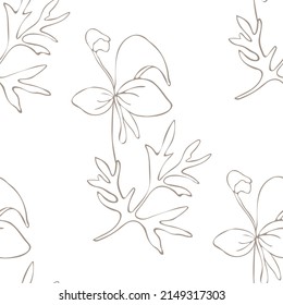 Botanical seamless pattern aconitum (wolf's bane). Illustration of wild flowers 