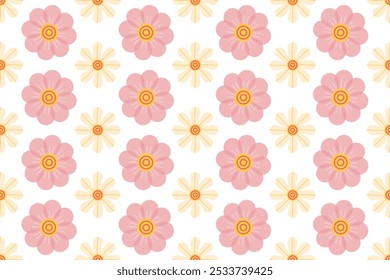 Botanical seamless pattern background with herbs and plants, flowers, leaves and more. Seamless pattern background of botanical and nature