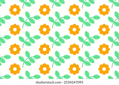Botanical seamless pattern background with herbs and plants, flowers, leaves and more. Seamless pattern background of botanical and nature