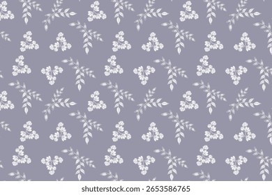 Botanisches nahtloses Muster-Design mit Blume und Blatt in Weiß und Grün für Textil und Verpackung