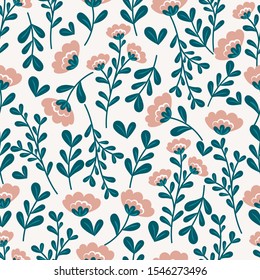 Botanical seamless pattern. Floral background