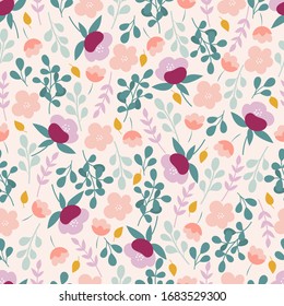  Patrón botánico sin fisuras. Fondo floral