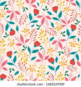 Botanical seamless pattern. Floral background