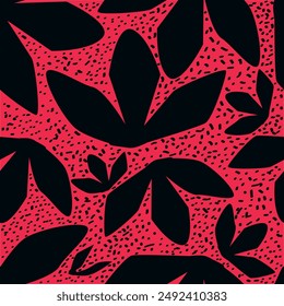 Botanical seamless pattern with flowers and olives