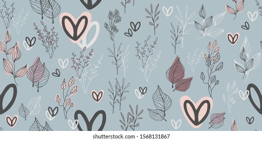 Botanical seamless pattern. Good for leaflets, cards, posters, prints, menu, booklets
