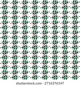 Padrão botânico sem emenda com folhas verdes e pontos coloridos para tecido de papel de parede e fundos digitais