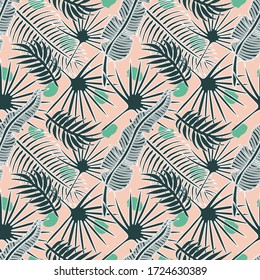 
Botanisches nahtloses Muster. Hinterlässt den Musterhintergrund. Tropisch vektor grün Blätter nahtlos Muster. Bläserner nahtloser Hintergrund. Vector