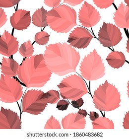 Patrón botánico sin soldadura con hojas. Brillante impresión de verano o primavera para cualquier propósito. Colorida ilustración dibujada a mano. Patrón natural vintage. Fondo orgánico.	