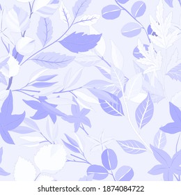Botanical seamless pattern with leaves. Bright summer or spring print for any purposes. Colorful hand drawn illustration. Vintage natural pattern. Organic background.	