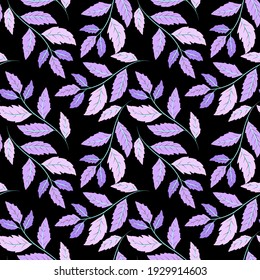 Patrón botánico sin soldadura con hojas. Brillante impresión de verano o primavera para cualquier propósito. Colorida ilustración dibujada a mano. Patrón natural vintage. Fondo orgánico.	