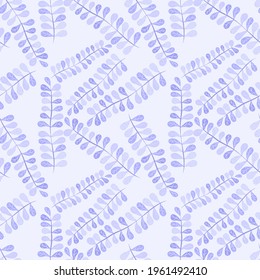 Botanical seamless pattern with leaves. Bright summer or spring print for any purposes. Colorful hand drawn illustration. Vintage natural pattern. Organic background.	