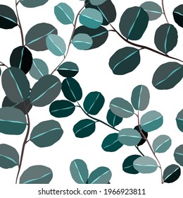 Patrón botánico sin soldadura con hojas. Brillante impresión de verano o primavera para cualquier propósito. Colorida ilustración dibujada a mano. Patrón natural vintage. Fondo orgánico.	