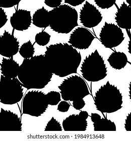 Botanical seamless pattern with leaves. Bright summer or spring print for any purposes. Colorful hand drawn illustration. Vintage natural pattern. Organic background.	