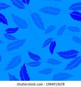 Botanical seamless pattern with leaves. Bright summer or spring print for any purposes. Colorful hand drawn illustration. Vintage natural pattern. Organic background.	