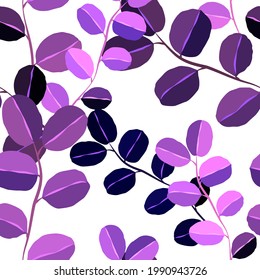 Botanical seamless pattern with leaves. Bright summer or spring print for any purposes. Colorful hand drawn illustration. Vintage natural pattern. Organic background.	