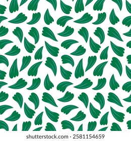 Botanical seamless pattern with leaves. Doodle leaves abstract shape doodle printable wallpaper clipart wall art for home decoration.