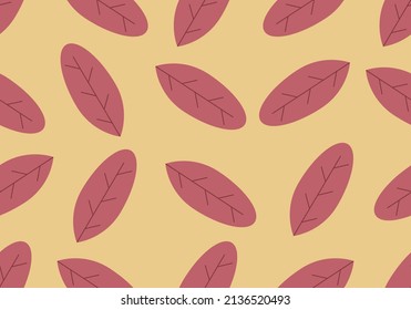 
Botanical seamless pattern with leaves. Floral abstract print design for wallpaper, wrap paper or fabric. Vector hand drawn background. Hawaiian style, autumn style, beach style.