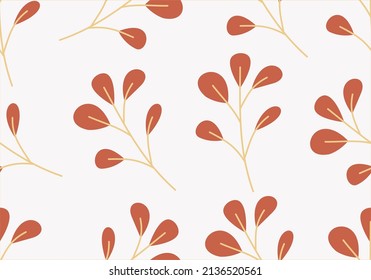 
Botanical seamless pattern with leaves. Floral abstract print design for wallpaper, wrap paper or fabric. Vector hand drawn background. Hawaiian style, autumn style, beach style.