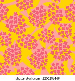 Patrón sin costuras botánicas sobre un fondo rosado. Diseño de vectores para papel de pared, tela, papel envolvente