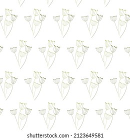 Botanical seamless pattern on white background