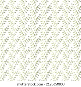 Botanical seamless pattern on white background