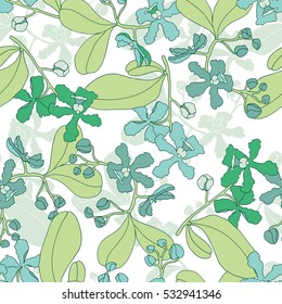 Botanical seamless pattern with orchids.