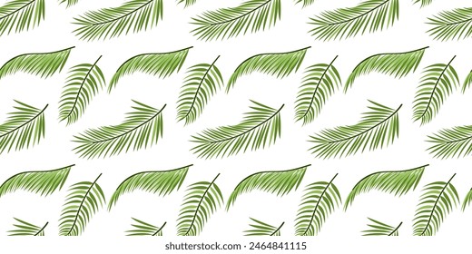 Botanical seamless pattern with palm branches. Summer tropical background, ornament for fabric, gift paper, wallpaper