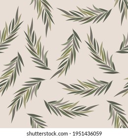 Botanisches nahtloses Muster mit Palmblättern. Geeignet für den Druck auf Stoff oder Papier.