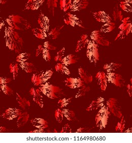 Botanical seamless pattern with print of leaves