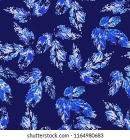 Botanical seamless pattern with print of leaves