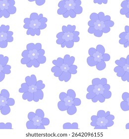 Botanical seamless pattern with purple flower buds. Vector flat background