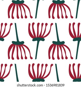 Botanical seamless pattern in Scandinavian style. Vector illustration. Fabric, Wallpaper, other surfaces