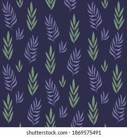 Botanical Seamless Pattern. Tree branch with leaves.  The concept of ecology, environment, nature conservation. For paper, covers, fabrics