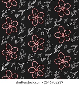 Botanical Seamless pattern vector design retro style